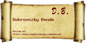 Dobrovszky Bende névjegykártya